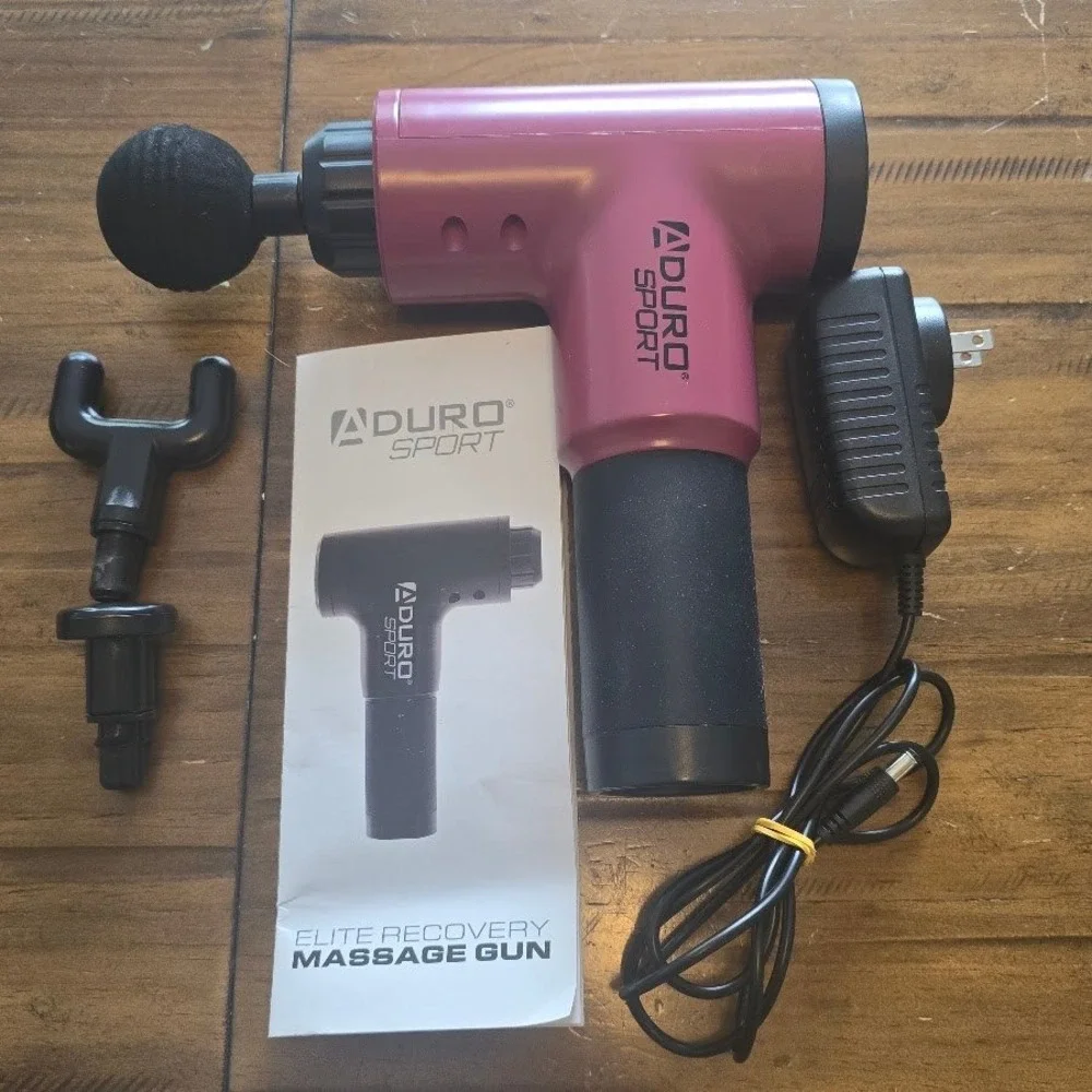 Aduro Sport Elite Recovery‎ Massage Gun Pink Deep Tissue Percussion Massager Set